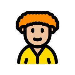 Editable person with afro hairstyle avatar vector icon. User, profile, identity, persona. Part of a big icon set family. Perfect for web and app interfaces, presentations, infographics, etc