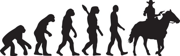 Evolution Cowboy Vector