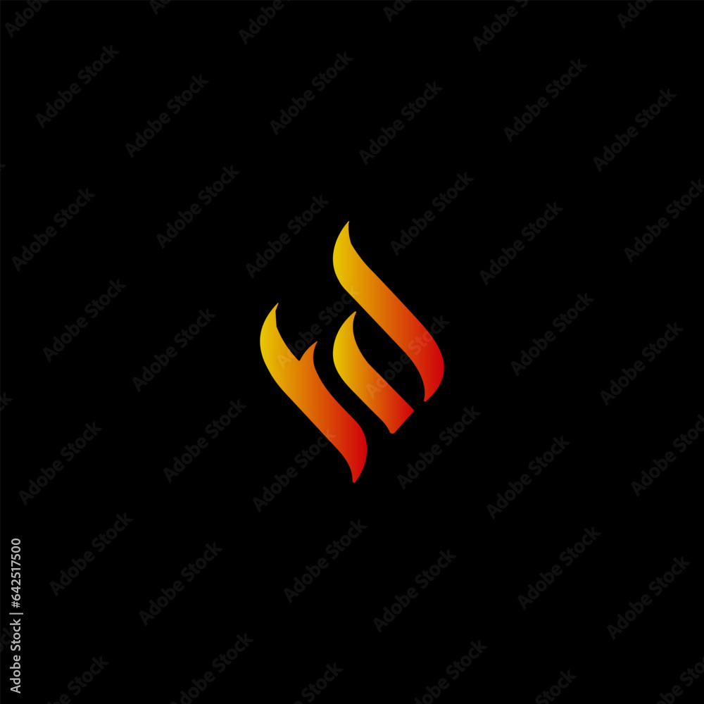 Wall mural flames logo fd letter