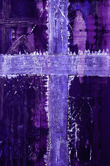 abstract cross with arch in purple