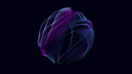 Abstract twisted, cosmic wormhole. Technology background. Data network. 3D rendering.