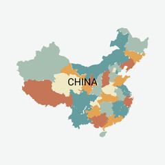 China vector map with administrative divisions