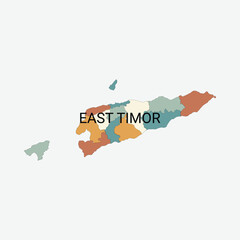 East Timor vector map with administrative divisions