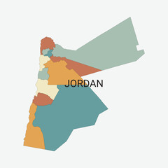 Jordan vector map with administrative divisions