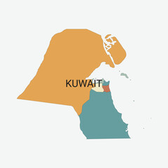 Kuwait vector map with administrative divisions