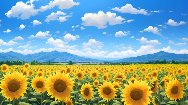 ひまわり畑、青空」の写真素材 | 18,421件の無料イラスト画像 | Adobe