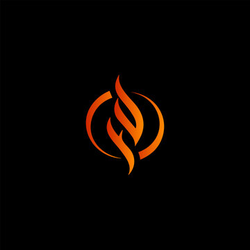 flames fd logotype in circle 