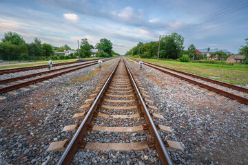 Fototapeta na wymiar Railroad tracks - Sigulda, Latvia