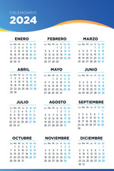 Calendario 2024 español - obrazy, fototapety, plakaty