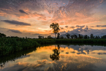 sunrise over the lake at Nam Sang Wai