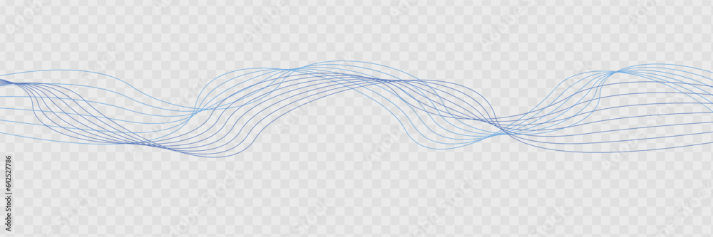 Wall mural abstract background with glowing wave. blue gradient flowing wave lines. modern wave lines.