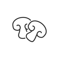 Mushrooms line icon with editable stroke. Food symbol. Vector illustration.