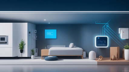 A Glimpse into the Connected Smart Home - obrazy, fototapety, plakaty