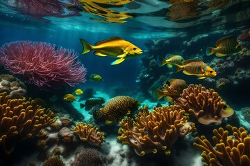 Naklejka na ściany i meble Marvelous underwater sea life