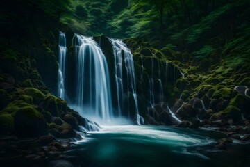 Shirafuji Waterfall in Ashoro-cho, Hokkaido, Japan