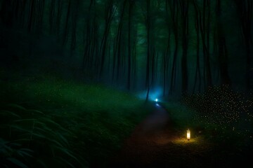 the fireflies seem to guide your path, illuminating the way with their gentle radiance