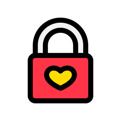 Editable heart lock, love lock vector icon. Wedding, valentine, love, celebration. Part of a big icon set family. Perfect for web and app interfaces, presentations, infographics, etc