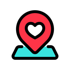 Editable wedding location vector icon. Wedding, valentine, love, celebration. Part of a big icon set family. Perfect for web and app interfaces, presentations, infographics, etc