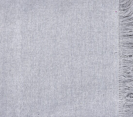 Texture of gray linen fabric, close up