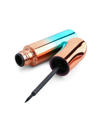 Modern eyeliner on white background