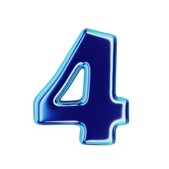 Blue Metallic Number 4