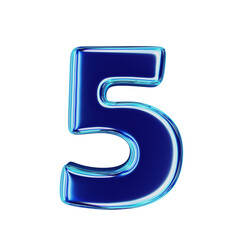 Blue Metallic Number 5