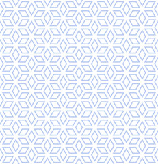Abstract Seamless Geometric Diamonds Pattern. Light Blue and White Texture.