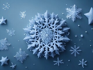 white snow flakes mockup.
