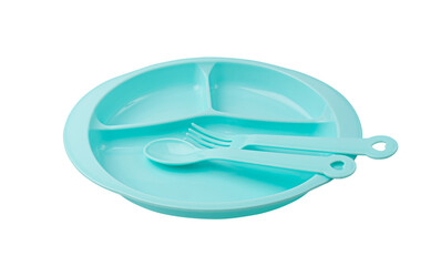 Baby Plate Isolated, Empty Kids Bowl, Color Kids Utensil, Small Colorful Toddler Tableware, New Baby Plates