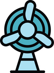 Wind turbine icon outline vector. Eco tech. Nature energy color flat
