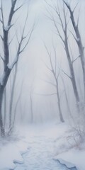 Fototapeta na wymiar Majic forest in winter. AI generated illustration