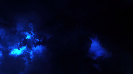 3D rendering of thunderclouds with bright lightning flashes