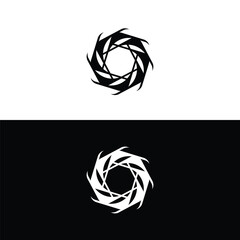 Black and white circle vector logo template design