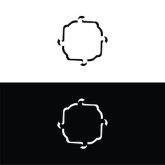 Round circular banner frames, borders . Circle vector logo