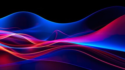 abstract wave and flow pattern, in style of purple, blue and red, generative AI