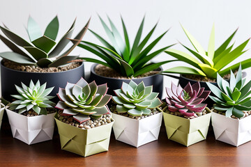 A large set of succulents in an eco-paper bag. Eco-friendly reusable eco-bag and succulents. Shop of indoor plants.