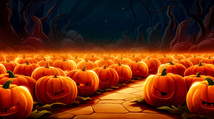 Bunch of pumpkins that are sitting in field of pumpkins.