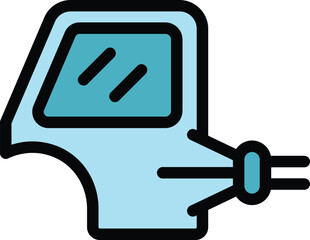 Obraz premium Car door spray icon outline vector. Auto service. Paint gun color flat