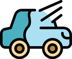 Car gun paint icon outline vector. Body spray. Auto service color flat