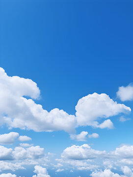 Blue sky with clouds, cirrus clouds, fair weather, sunny day, sky background, bright daylight, day, nature picture