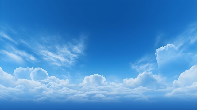 Blue sky with clouds, cirrus clouds, fair weather, sunny day, sky background, bright daylight, day, nature picture