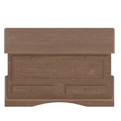 3D rendering illustration of a wooden sideboard with drawers