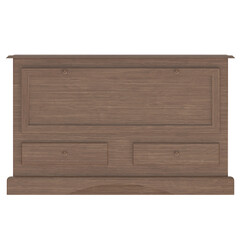 3D rendering illustration of a wooden sideboard with drawers