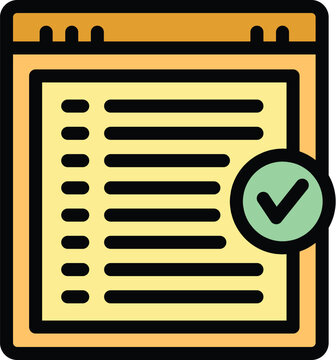 Online web form icon outline vector. Loan credit. Approved paper color flat