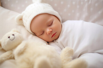 Newborn Baby on Bed