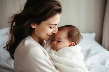 Fototapeta na wymiar Emotional Bond Between Mother and Child