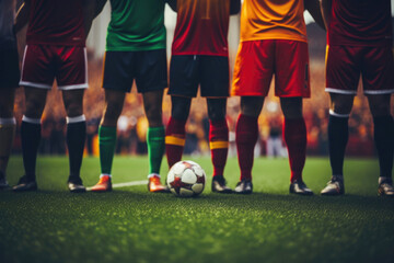 Obraz premium Diverse Athletes on Pitch
