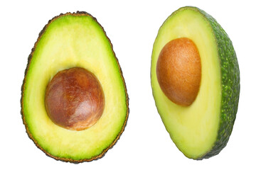 Avocado collection on isolated white background.