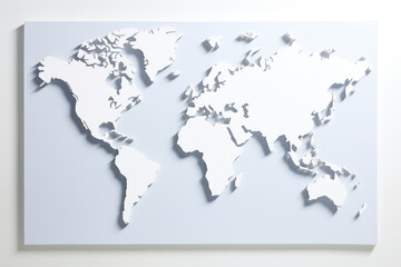 Fototapeta na wymiar Continent Map Isolated on White Background