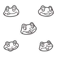 蛙 アイコン ぬりえ セット